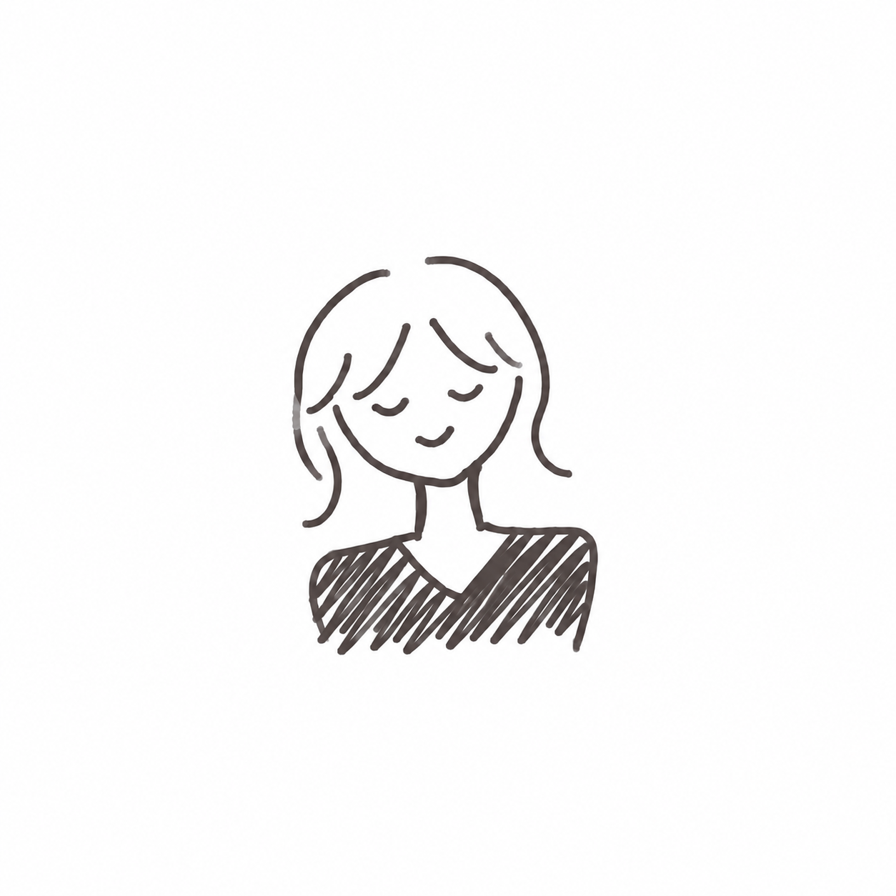 女性の手描きプロフィールイラスト